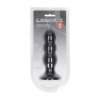 Tri Rattle Liquid Silicone Anal Plug - L - Black